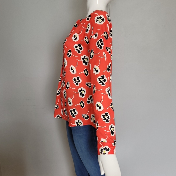 Juicy Couture Poppy Print Blouse, VGUC, Size XS - Picture 4 of 7